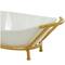 CosmoLiving by Cosmopolitan 25" White Glass Kitchen Serving Bowl with Gold Metal Stand